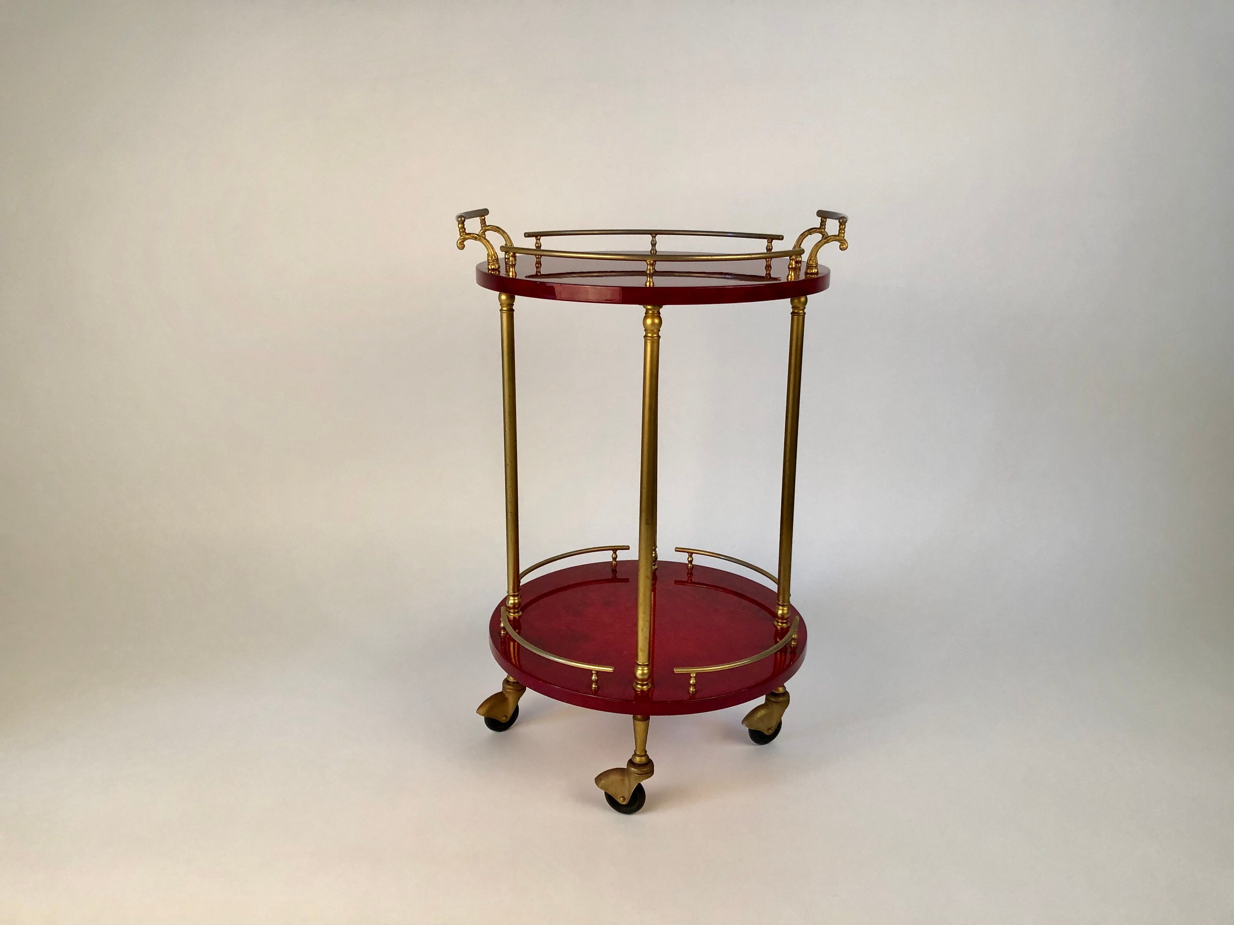 Aldo Tura barcart red round
