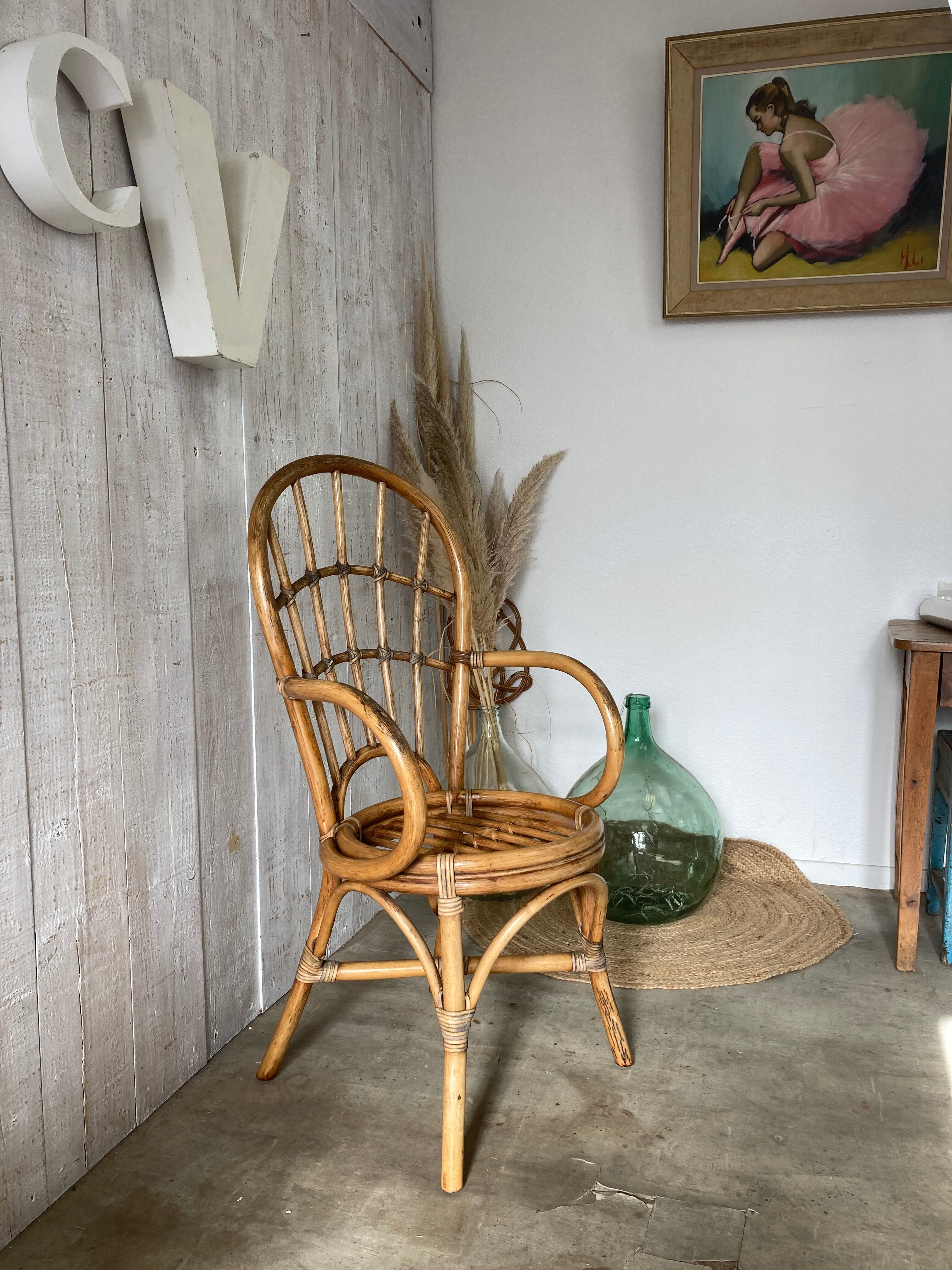 Vintage rattan armchair