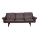 1970s, Danish 3-seater sofa, original brown leather.