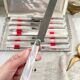 12 vintage Bakelite stainless steel knives with mother-of-pearl effect Art Deco style