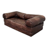 Canapé-lit en cuir vintage, années 1970