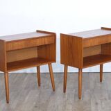 Pair of Scandinavian teak bedside tables