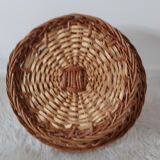 Basket, rattan/wicker basket, vintage french