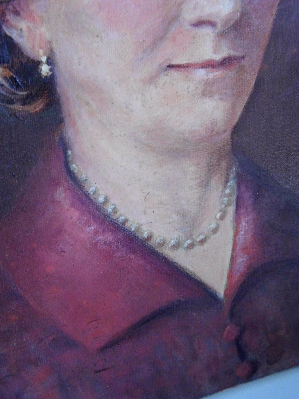 Oil on canvas portrait of notable woman