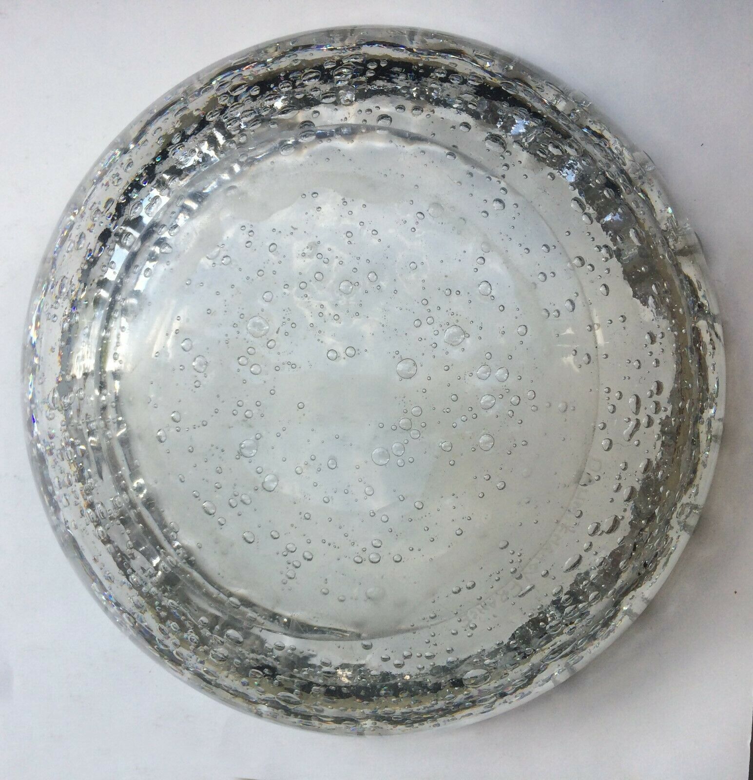 Coupe creuse cannelée en cristal soufflée bullée Daum Nancy France