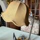 Vintage wrought iron burlap table lamp