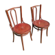 Paire de chaises bistrot en bois courbé