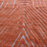 Modern peach orange blessed ouarain Berber rug