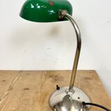 Vintage Green Enamel Bank Lamp, 1950s