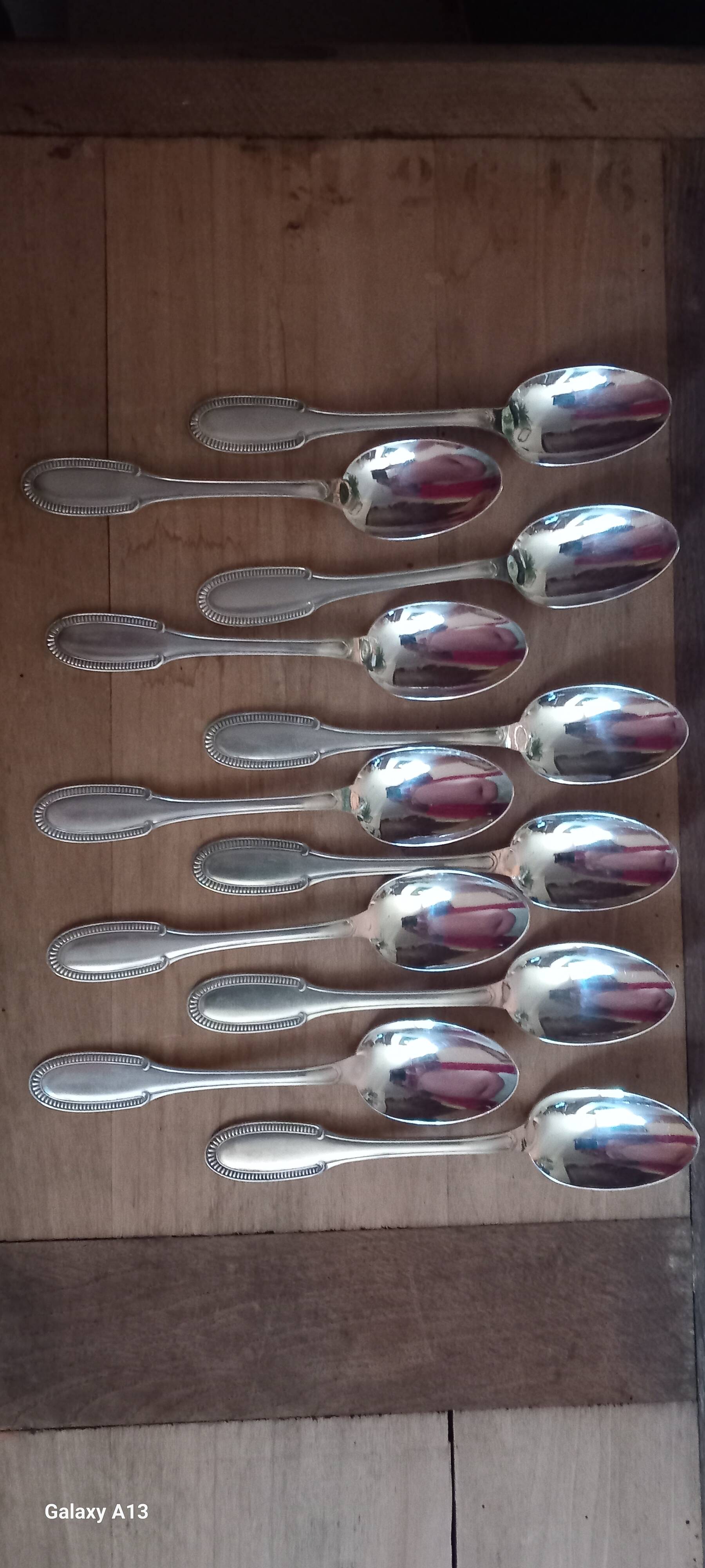 Silver-plated metal cutlery set ercuis in its gadroons model box
