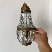 Wall light with pendants and brass hot air balloon