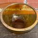 Salad bowl + 2 Antique AMBRINE Bowls Amber Glass + Gold Bronze Mounting