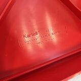 Set of 6 red chairs model 4875 by Carlo Bartoli for Kartell, 1970