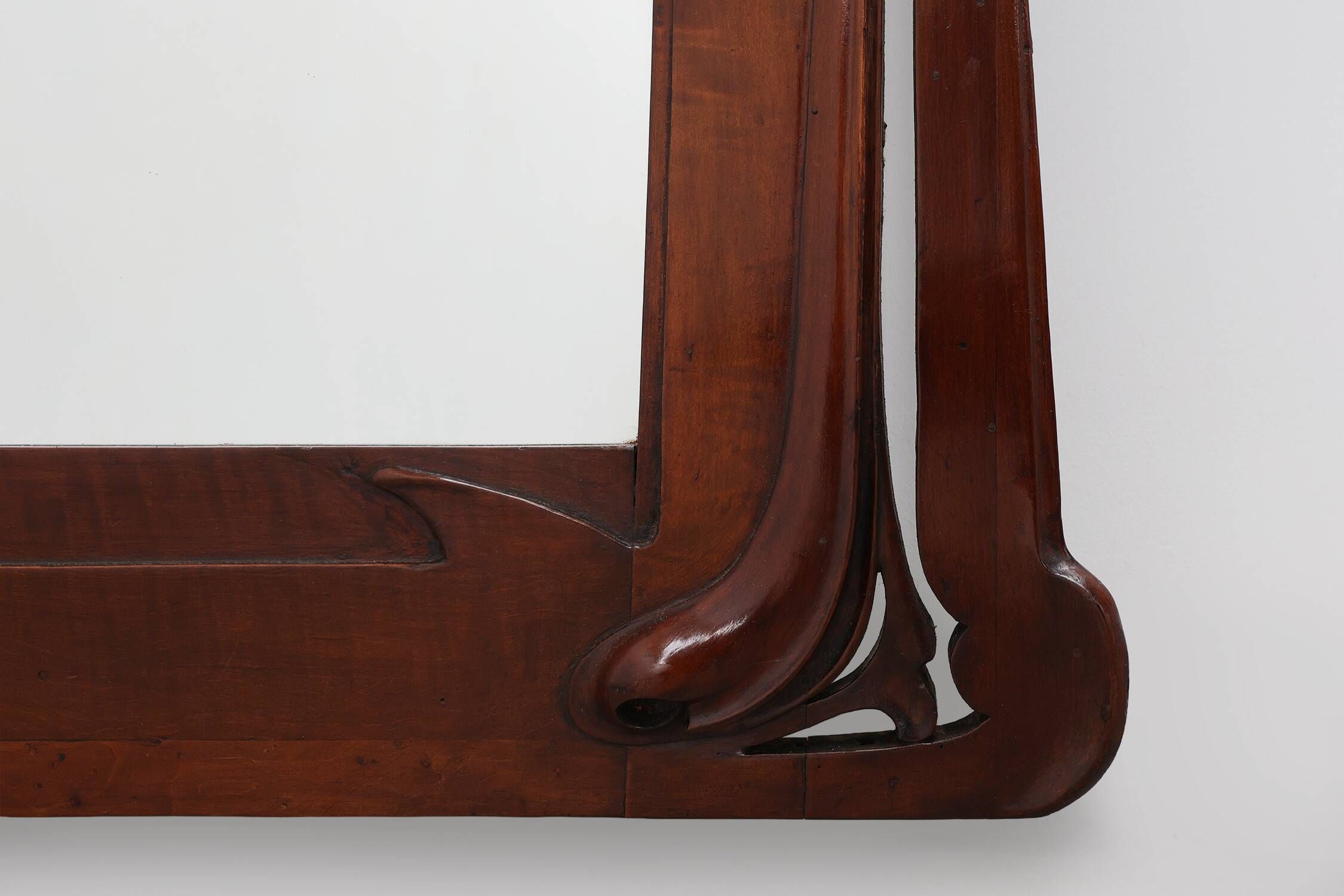 Large carved Art Nouveau Mirror Belgium, ca. 1900