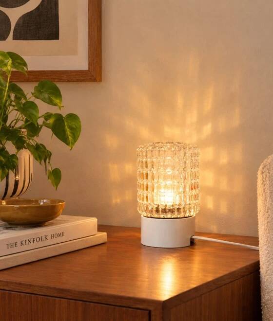 Lampe à poser en verre 1970