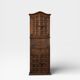 Armoire espagnole ancienne 3 corps — abattant sculpté & fer forgé