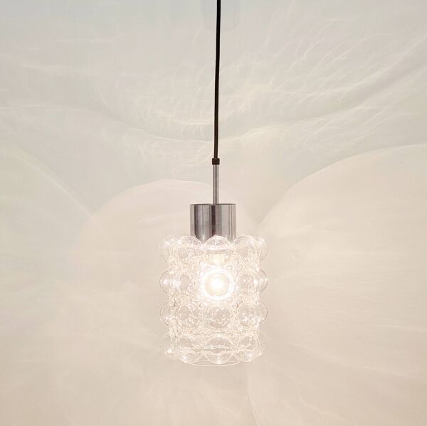 Paire de plafonniers en verre à bulles modernes du milieu du siècle par Helena Tynell pour Limburg, Allemagne, années 1960