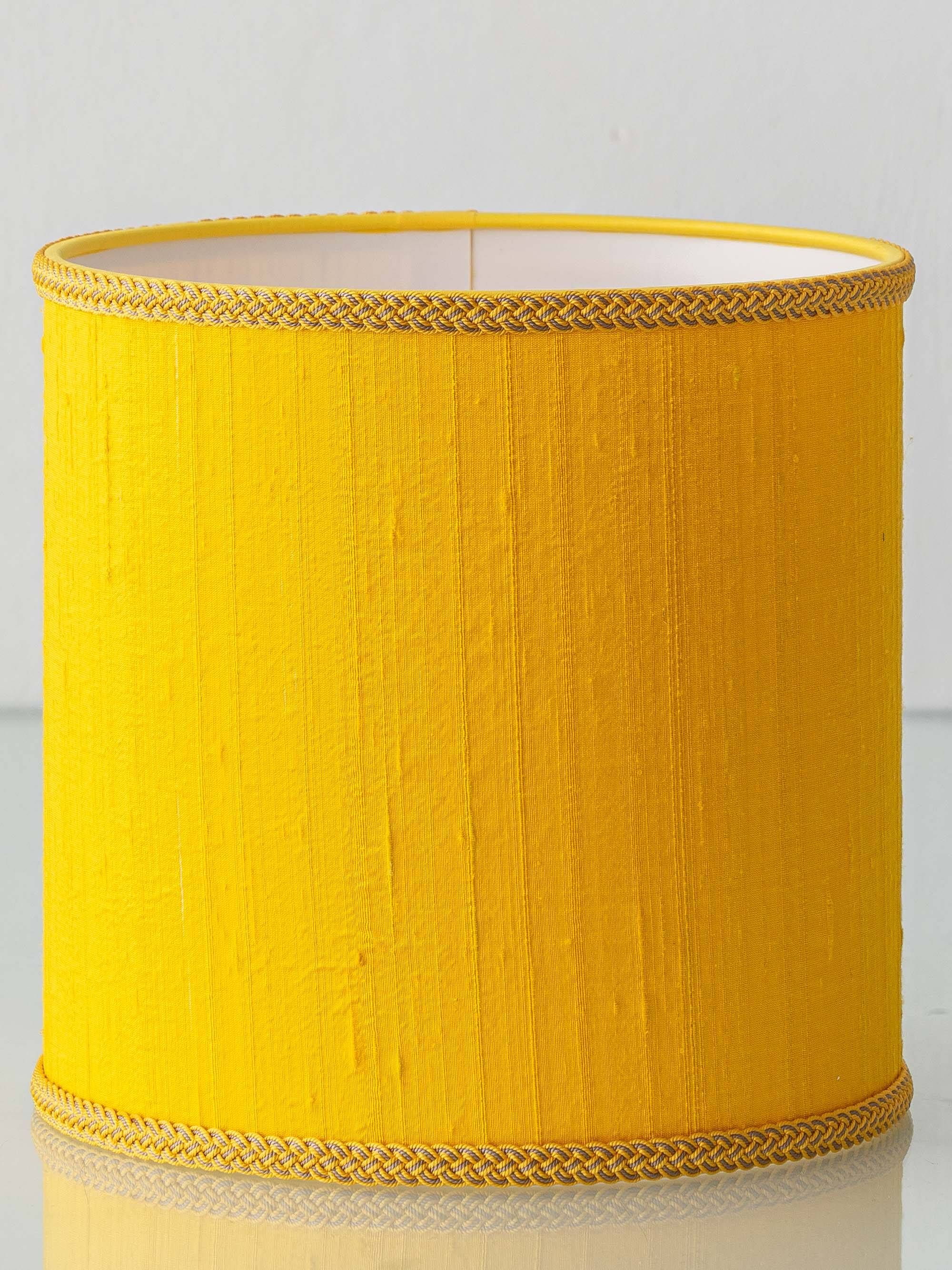 Granada Albarello Ceramic Table Lamp, Hand-Painted, New Silk Shade