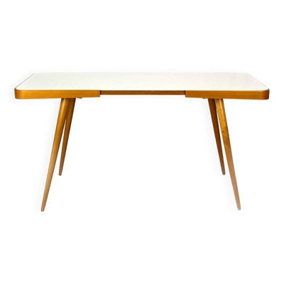 Table basse moderne du milieu du siècle avec plateau en verre de Cesky Nabytek, années 1960.