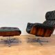 XL Extraordinary design Bent plywood Lounge Chair and Ottoman in rosewood -1960s