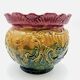 Antique multi-colored slip pot with relief decoration - 637019