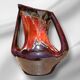 Abstract shaped Vallauris majolica glazed ceramic vase, 35 cm