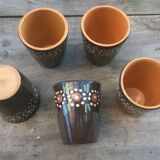 Alsace sandstone cups 1960, lot of 5