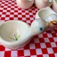 Plat et coquetiers barbotine poussins
