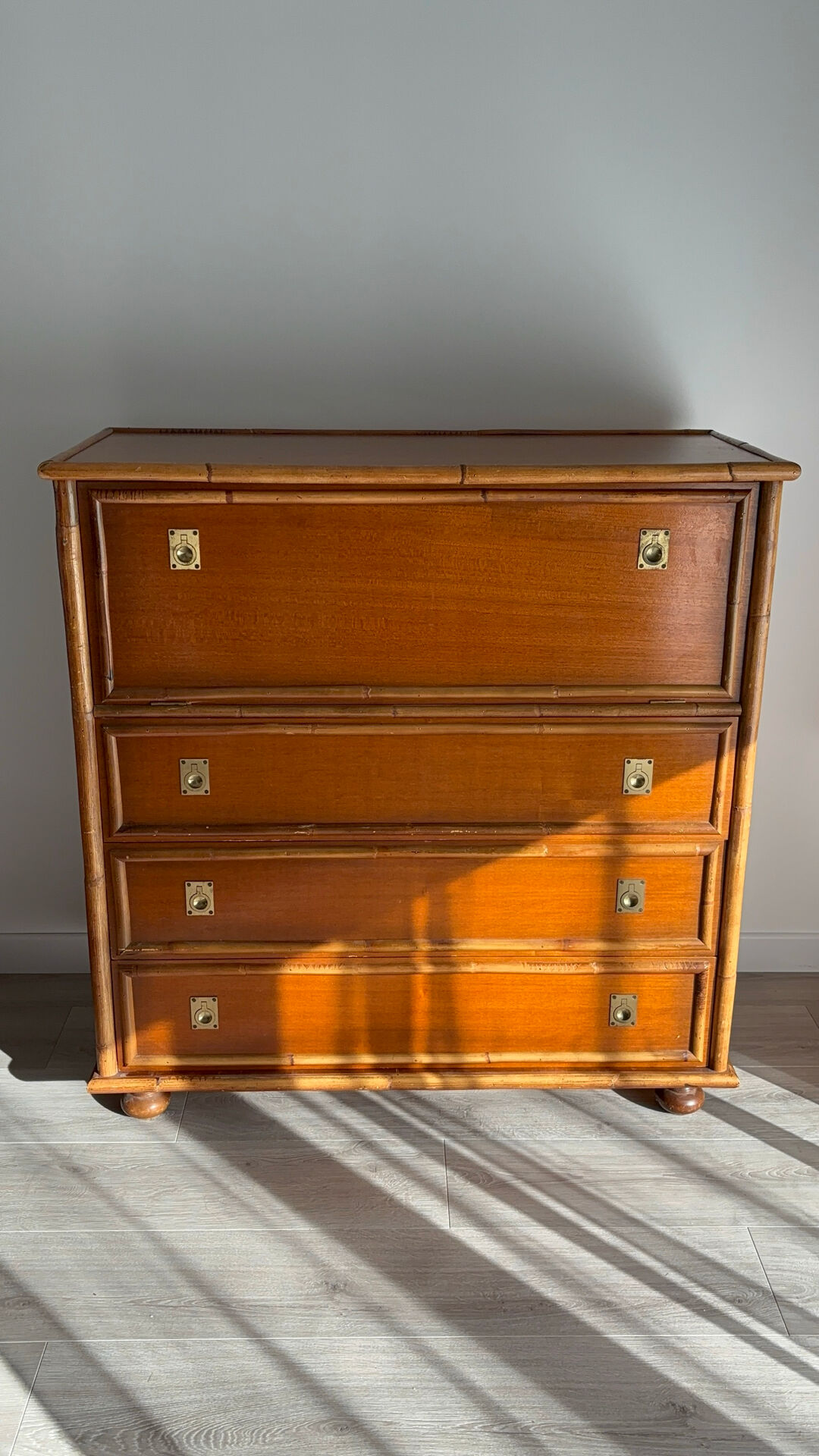 Commode bois et bambou Dalvera, 1970