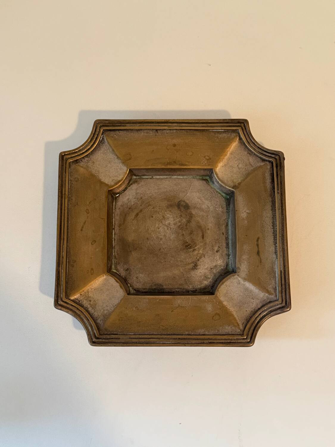 Antique metal ashtray – classic style – beautiful patina