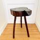 Rough wood tripod stool ethnic style