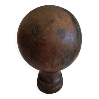 Antique wooden stair railing ball turned