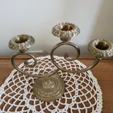 3-spoke brass candle holder