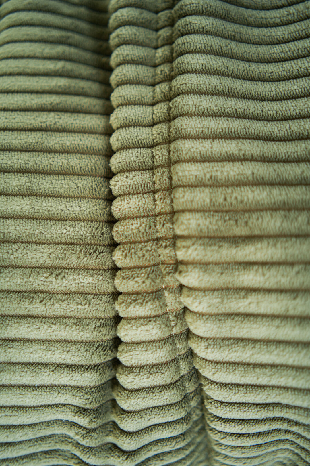 Togo Armchair and Pouf in Khaki wide Corduroy