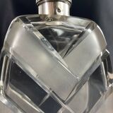 Art Deco design crystal bottle with solid silver Minerva frame