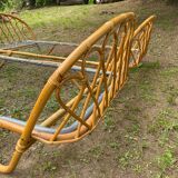 Pair of single rattan beds, 1960s