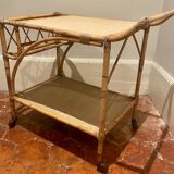 rattan rolling table