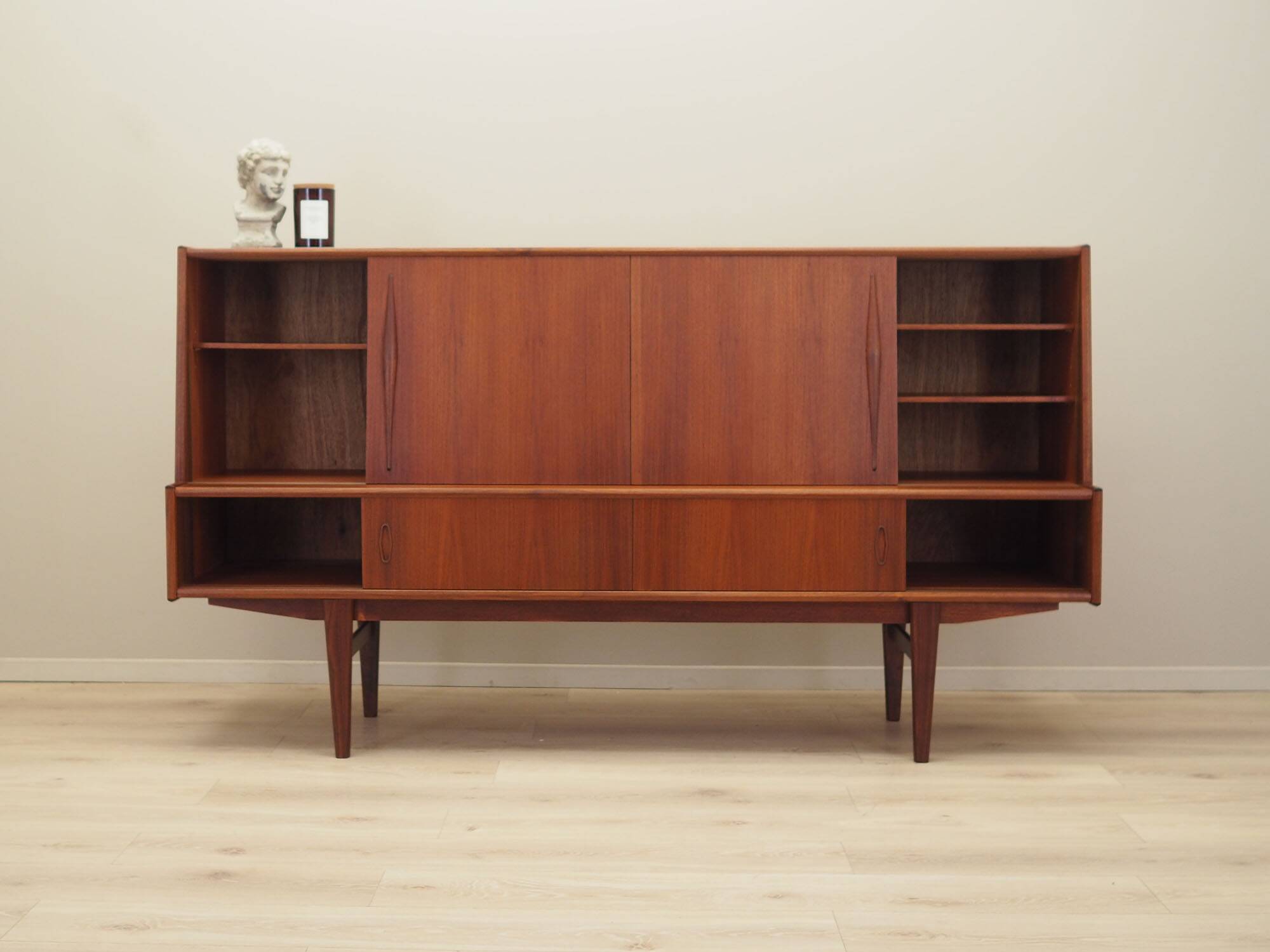 Teak highboard, Danish design, 1970s, production: Denmark