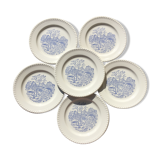Blue landscape dessert plates