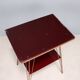 Vintage metal side table with double glass top, Italy, 1960s.