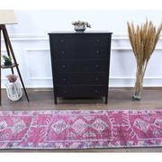 1970s Turkish handmade wool purple runner rug 76x340