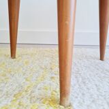 Pair of tripod bedside tables with compass feet