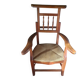 Beau fauteuil ancien au dossier haussable et assise en paille
