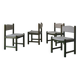 4 green carved wooden chairs | Scandinavia | 1960s