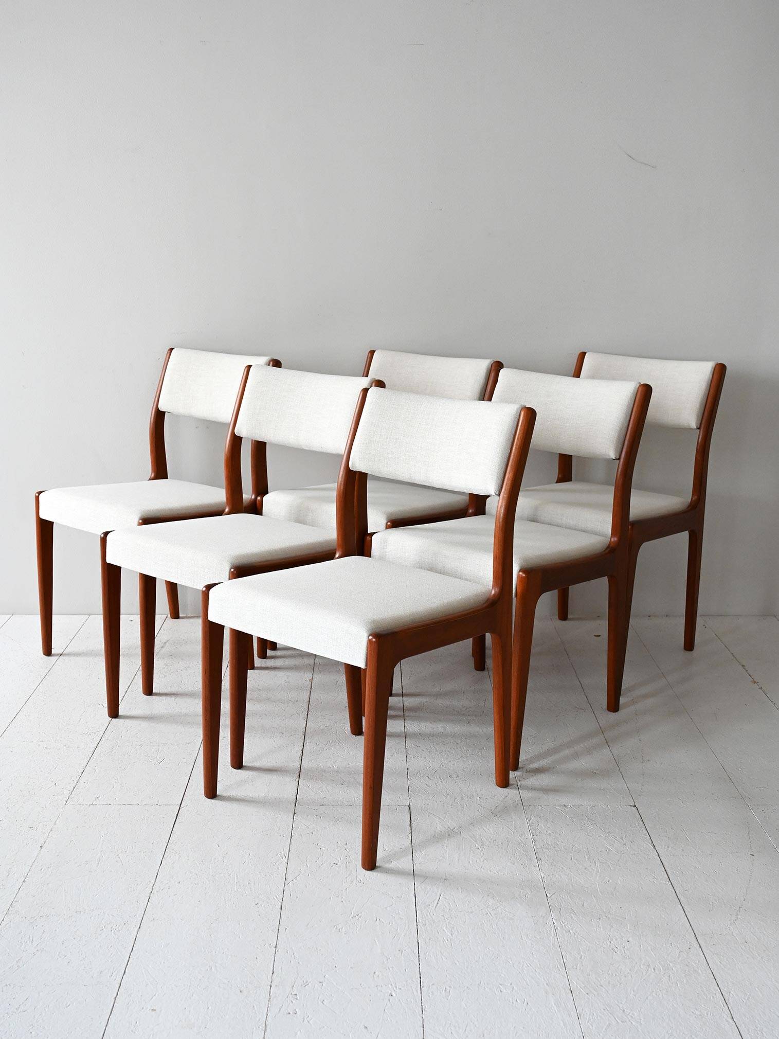 Set of 6 1960s Scandinavian teak dining chairs