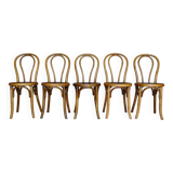 Set de 5 chaises N° 18 1/2 par Thonet, trés bistrot - 1930
