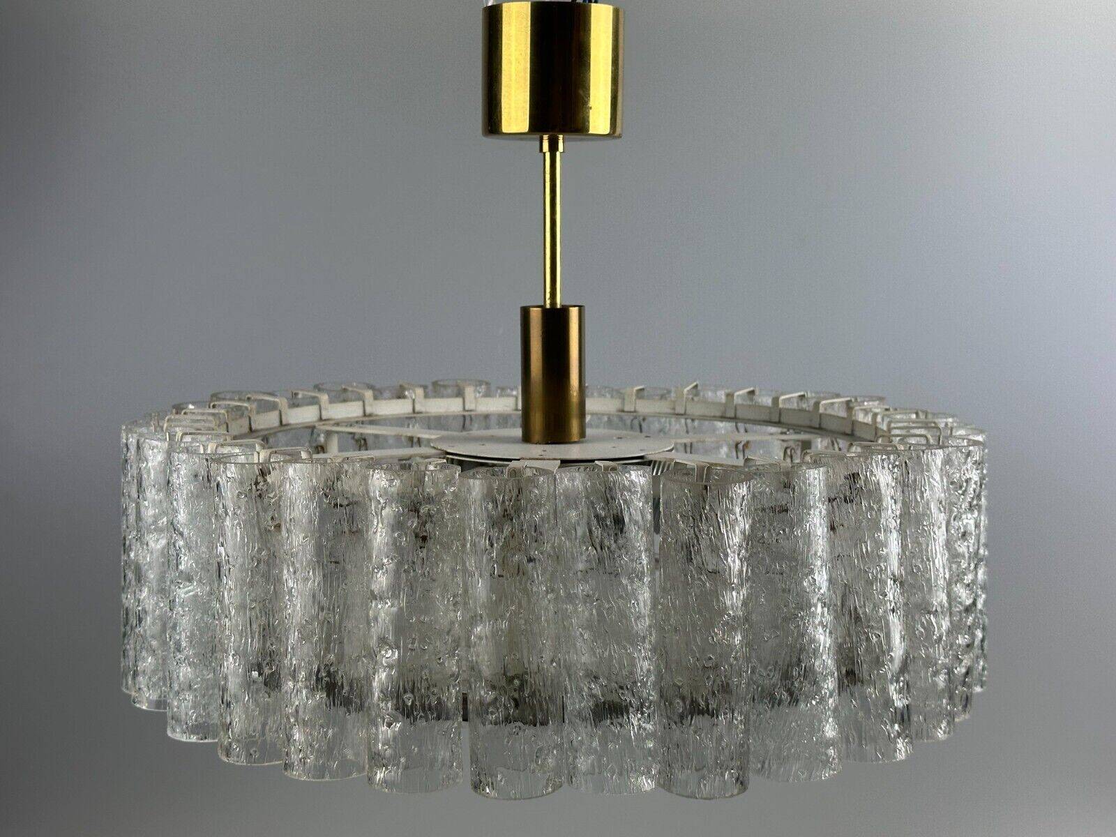 60s 70s chandelier ceiling lamp Doria Leuchten Germany Ice glass design