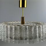 60s 70s chandelier ceiling lamp Doria Leuchten Germany Ice glass design