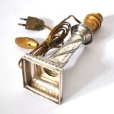 Bougeoir chandelier ancien pied de lampe en argent massif orfèvre suisse a.manz