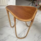 Small banbou tripod table from the 70s